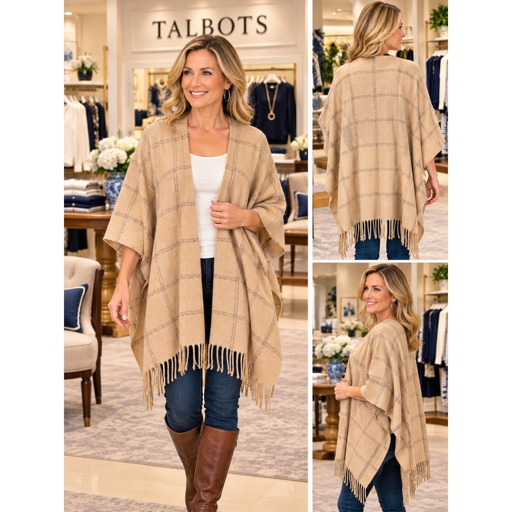 Talbots wrap/poncho reversible XS/S